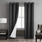 Sunclipse Foley Solid Darkening Grommet Window Curtain Drapes for Bedroom/Living Room/Kitchen/Bathroom, Light and Noise Reducing Thermal Insulated (2 Panels, Each 42 W x 63, or 84 L), Black