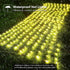 LED Net Lights Outdoor, 12ft x 5ft 360 LED Indoor Fairy Mesh Lights, 8 Modes Clear Wire Connectable Bush Netting Lights for Trees, Bushes, Wedding, Garden, Mall Hotel Decorations (Warm White)