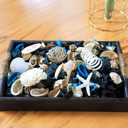 Qingbei Rina Ocean Scented Potpourris Dried Flowers in Box Home Fragrance Decoration Christmas Aroma Gift Decorative Filler for Bowl and Vase (Blue)
