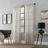 Clean Window Twill Stripe Allergy/Pet Friendly Anti-Dust Sheer Curtain Panel, 52" x 95", White/Linen