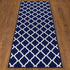 Ottomanson Glamour Collection Non-slip Trellis Design Runner Rug, 2'2" x 6', Navy