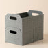 LA JOLIE MUSE Foldable Storage Baskets for Shelves, Stackable Rectangle Basket Set of 2 for Toys Makeup Books Closet Organizing, Modern Tweed Fabric, Grey