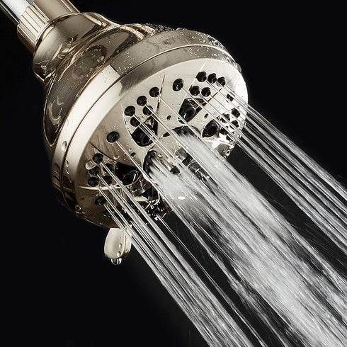 AquaDance Brushed Nickel High Pressure 6-Setting Spiral Shower Head Angle Adjustable, Anti-Clog Showerhead Jets, Tool-Free Installation-USA Standard Certified-Top U.S. Brand