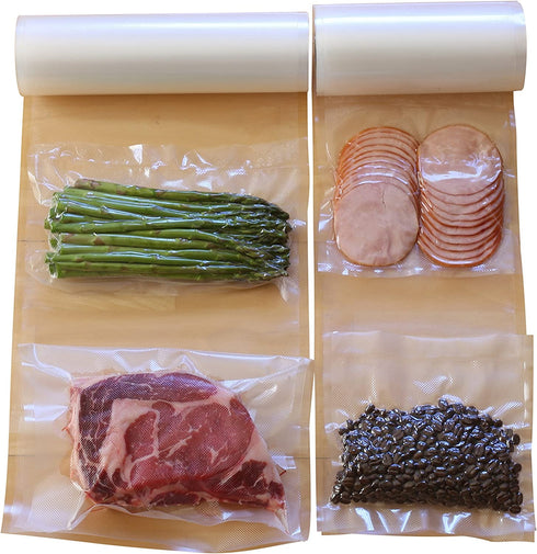 SimpleHouseware Vacuum Sealer Bags Roll Food Sous Vide Bag Roll, 2-Pack (11" x 50' and 8'' x 50', total 100 feet)