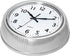 Bernhard Products Retro Wall Clock 9.5 Inch Silver Kitchen 50's Vintage Design Round Silent Non Ticking Quality Quartz Battery Operated for Home/Office/Kitchen/Living Room/School Classroom