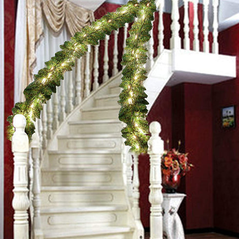9Ft Artificial Christmas Garland Prelit with 50 Count Light, Plug in Lighted for Home & Office Christmas Decorations