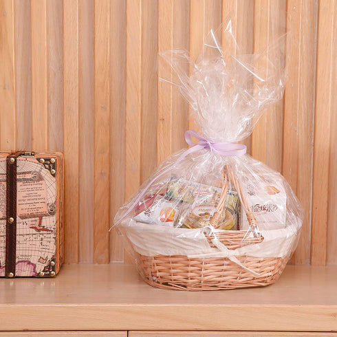 Oval Willow Basket with Double Drop Down Handles