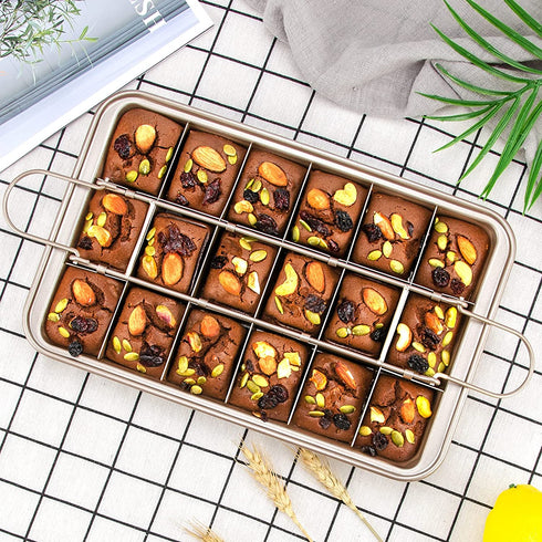 Brownie Pan, Non Stick Brownie Pans With Dividers, 18 Pre-slice Brownie Baking Tray, Carbon Steel Bakeware for Oven Baking, Size 12 X 8 X 2 Inches