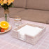 Rattan Napkin Guest Towel Holder For Kitchen 7.5 x 7.5 x 2.5 inches Square Wicker Tissue Paper Holder Caddy for Dining Table Flat Woven Boho Napkins Dispenser for Dinner (Luncheon, White Wash)
