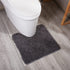 EFORPAD Curved U-Shaped Toilet Bathroom Rugs, 20 x 20 Inch, Chenille Non Slip Contoured Bath Mat Soft Absorbent Machine Washable Carpet for Bathroom Toilet, Grey