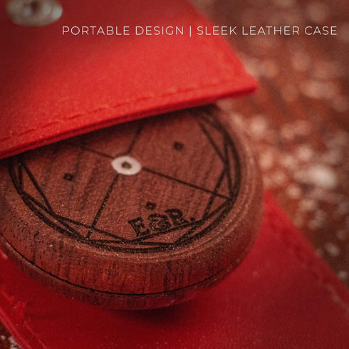 EINKORN & RYE Artisanal Round UFO Lame - Premium Crafted Leather Case and 5 Blades Included - Ambidextrous Bakers Tool for Scoring Dough