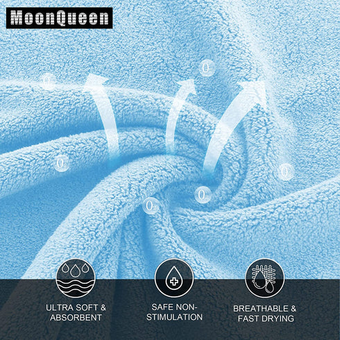 MOONQUEEN Ultra Soft Premium Washcloths Set - 12 x 12 inches - 24 Pack - Quick Drying - Highly Absorbent Coral Velvet Bathroom Wash Clothes (Aquamarine, 12 x 12 Inch)