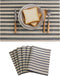 Home Brilliant Farmhouse Placemats Set of 6 Heat Resistant Dining Table Mats for Kitchen Table, 13 x 19 inches, Stripes, Grey and Beige