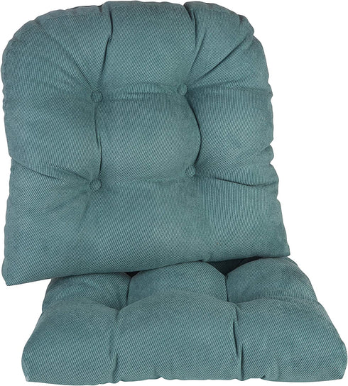 Klear Vu Twillo Large Overstuffed Non-Slip Gripper Chair Pad Cushion, 17" x 17", 2 Pack, Marine 2 Count
