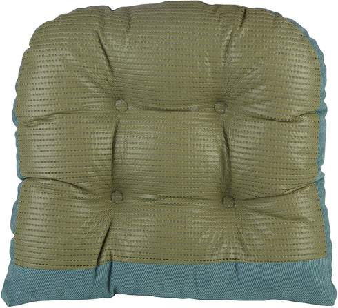 Klear Vu Twillo Large Overstuffed Non-Slip Gripper Chair Pad Cushion, 17" x 17", 2 Pack, Marine 2 Count