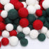 120 Pieces Christmas Felt Balls Christmas Wool Balls Green White and Red Wool Felt Pom Poms DIY Wool Felt Balls for Christmas DIY Garland, Xmas Decorations (0.8 Inch, 1 Inch, 1.2 Inch)