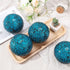 6 Pieces 4 Inch Mosaic Sphere Balls Decorative Glass Balls Decorative Orbs Table Centerpiece Balls Round Glass Ball Bowl Filler for Bowls Vases Dining Coffee Table Decor (Blue)
