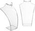 MyGift 8-Inch Clear Acrylic Necklace & Earring Jewelry 3D Bust Display Stand, Set of 2