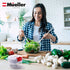 Mueller Salad Spinner with QuickChop Pull Chopper, Vegetable Washer with Bowl, Anti-Wobble Tech, Lockable Colander Basket and Lid with Pull Cord - Lettuce Washer and Dryer