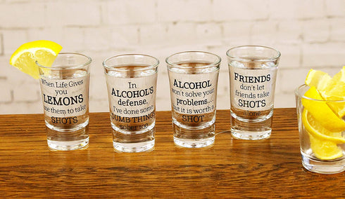 Lillian Rose Party Shot Glasses Set of 4, 1.5oz, Clear