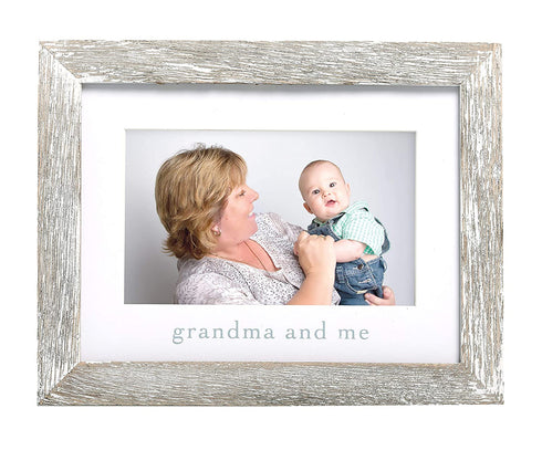 Pearhead Grandma & Me Keepsake Rustic Picture Frame, New Grandpa Gifts from Baby, Distressed