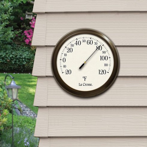 LaCrosse 104-108 8" Analog Round Dial Thermometer, 8", Brown
