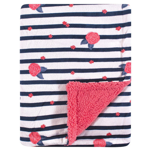 Yoga Sprout Mink Blanket with Sherpa Backing, Wild Floral