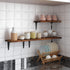 BAMEOS Floating Shelves, Rustic Wood Wall Storage Shelves, Wall Mounted Shelf Organizer Set of 3 for Living Room, Bedroom, Kitchen, Bathroom, Office
