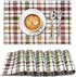 Ruvanti Placemats for Dinning Table. 100% Cotton 13x19 Inch Placemats Set of 6, Brown Check Woven Placemats. Tablemats for Farmhouse, Spring placemats, Tablemats for Christmas / Thanksgiving Dinners.