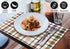 Ruvanti Placemats for Dinning Table. 100% Cotton 13x19 Inch Placemats Set of 6, Brown Check Woven Placemats. Tablemats for Farmhouse, Spring placemats, Tablemats for Christmas / Thanksgiving Dinners.