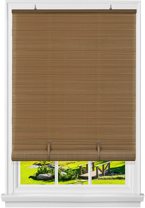 Achim Home Furnishings Vinyl Roll-Up Blind Cordless Solstice, 30" x 72", Woodtone