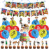 38 Pcs Zenon Farm Theme Birthday Party Decorations,Party Supply Set for Kids with 1 Happy Birthday Banner Garland , 13 Cupcake Toppers, 18 Balloons,6 Spiral for Party Decorations