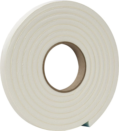Duck Brand Self Adhesive Foam Weatherstrip Seal for Large Gaps, 3/4-Inch x 3/8-Inch x 10-Feet, 1 Roll, 1278972,White