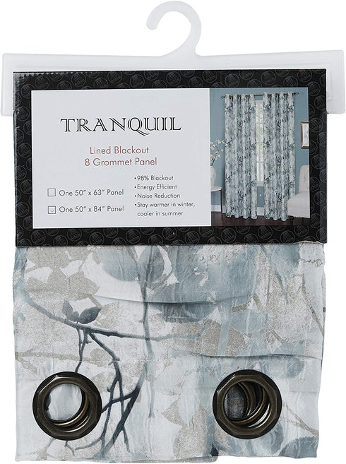 Achim Home Furnishings, Mist Tranquil Lined Grommet Window Curtain Panel, 50" x 84", 50 in x 84