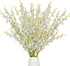 Nubry 12pcs Artificial Orchids Flowers Fake Silk Dancing Lady Orchid Faux Long Stem Flowers in Bulk for Home Wedding Office Party Festive Indoor Outdoor Decoration (White)