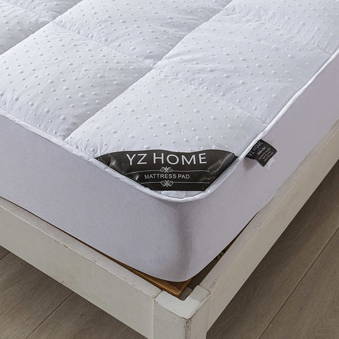 Mattress Pad Pillow Top Mattress Cover Quilted Fitted Mattress Protector 6-24" Deep Pocket Cooling Mattress Topper (Full Size)