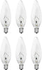 SYLVANIA Incandescent Double Life Light Bulb, 60W B10 Chandelier , Candelabra Base, Clear, Blunt Tip, Soft White - 6 Pack (18750)