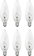 SYLVANIA Incandescent Double Life Light Bulb, 60W B10 Chandelier , Candelabra Base, Clear, Blunt Tip, Soft White - 6 Pack (18750)
