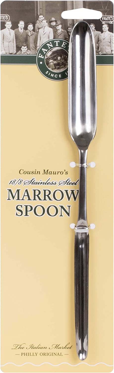 Fante's Dual-Sided Marrow Spoon, Ideal for Both Narrow and Big Bones, The Italian Market Original since 1906, 9.75 x 75-inches, Japanese 18/8 Stainless Steel