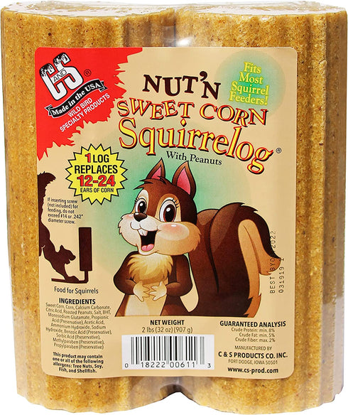 C&S CS611 Nut'n Sweet Corn Refill Squirrelog Backyard Feeder, None