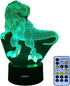 LONGXU Dinosaur Toys 3D Night Light for Boys with Timer Remote & Smart Touch 7 Colors Changing Dimmable TRex Toy 1 2 3 4 5 6 7 8 9 10 Year Old Boy Gifts (Dinosaur)
