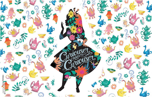 Tervis Disney-Alice In Wonderland Curiouser Insulated Tumbler with Wrap and Black Lid, 16oz