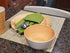 1 Click Bamboo Bowls, Set of 4, Bamboo Fiber Dinnerware Set, Reusable, Dishwasher Safe, for Salad, Soup, Cereal, Pasta, Fruit etc. Good for Party, Home Use, Outdoor (Wood Grain)