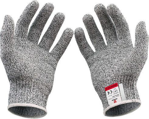 NoCry Cut Resistant Gloves - Ambidextrous, Food Grade, High Performance Level 5 Protection. Size Medium, Complimentary Ebook Included
