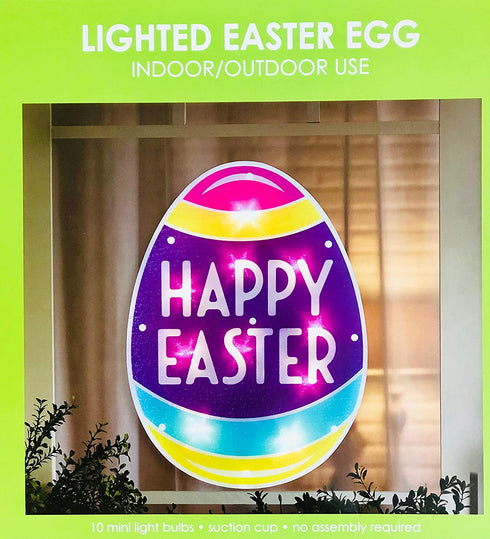 RUNADI Unknown Careland Impact Lighted Window Easter Egg - Shimmering Happy Easter