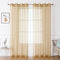 HEJEME Sheer Window Treatment Curtains Length 84inch with Grommets - Semi Sheer Voile Panels for Bedroom, Living Room & Dining Room, Set of 2 Panels (Apricot Yellow)