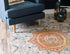Unique Loom Vita Collection Modern Over-Dyed Center Medallion Vintage Area Rug, 2 ft (2 in) x 3 ft, Gray/Ivory