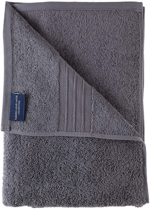Qute Home 4-Piece Washcloths, Bosporus Collection 100% Turkish Cotton Premium Quality Towels for Bathroom, Quick Dry Soft and Absorbent Turkish Towel, Set Includes 4 Wash Cloths (Grey)