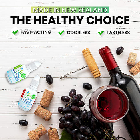 UB Free Wine Drops - 1 Pack - A Natural and Organic Wine Sulfite Remover for Red and White Wine - Reduces Sulfite Related Wine Allergies and Helps To Eliminate Wine Headaches - Made in New Zealand