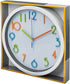 Bernhard Products Colorful Kids Wall Clock 10 Inch Silent Non Ticking Quality Quartz Battery Operated Wall Clocks, Easy to Read 3D Multi Colored Numbers Nursery Classroom Office Kitchen, White Frame